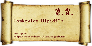 Moskovics Ulpián névjegykártya